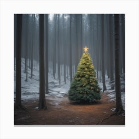 Christmas Tree In The Forest 82 Canvas Print
