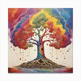 Rainbow Soul Tree Art Print 4 Canvas Print