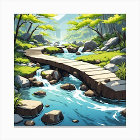 Bridge In The Forest Canvas Print