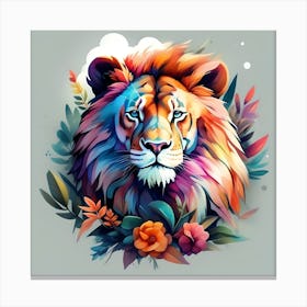 Colorful Lion Canvas Print