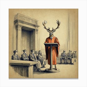 Deer In Court Canvas Print