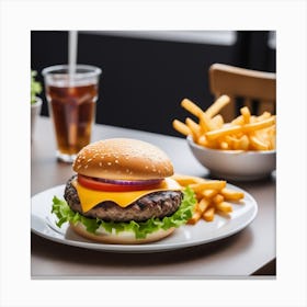 Hamburger And Fries 8 Canvas Print