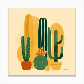 Rizwanakhan Simple Abstract Cactus Non Uniform Shapes Petrol 57 Canvas Print