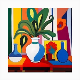 'Plants' Vase Abstract Canvas Print