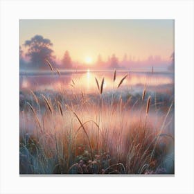 Sunrise Over A Meadow Canvas Print