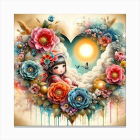 Creative Love And Relationship Illustration 3 Canvas Print