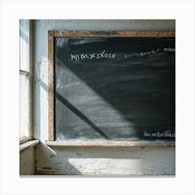 Blackboard Featuring Smudged Chalk Textures Absence Of Visible Writing Gently Faded Areas Where Er (2) Canvas Print