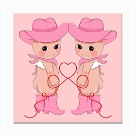 Cowgirl Cherubs | Wester Cowboy Inspired Canvas Print