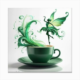 Tinker Bell Dancing Over Coffee Canvas Print