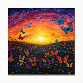 Butterflies At Sunset Canvas Print