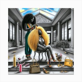 Afro Hair Salon Canvas Print