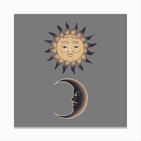 Sun By The Moon Square Canvas Print