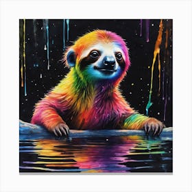 Rainbow Sloth Canvas Print