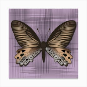Mechanical Butterfly The Atrophaneura Horishana On A Lilac Background Canvas Print