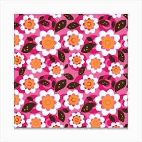 Pink Flower Pattern Canvas Print