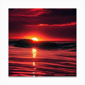 Sunset Painting, Red Sunset, Red Sunset, Sunset Painting, Sunset Canvas Print