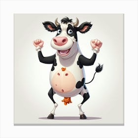 Cartoon Cow Canvas Print