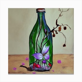 Flower In A Bottle Canvas Print