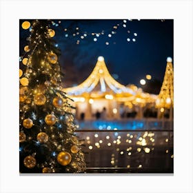 A Night Scene Lit With Magical Sparkling Decorations And Luxurious Shimmering Lights Glowing In A (4) Canvas Print