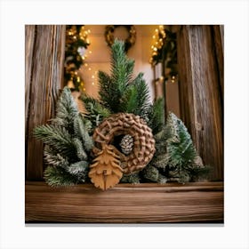 Firefly Extreme, Closeup, Shelf, Door, Christmas, Wreaths, Tree, Decoration, Holiday, Festive, Atmos (3) Canvas Print