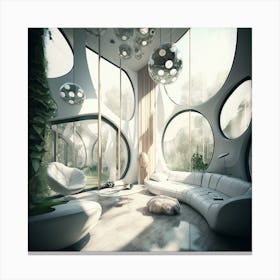 Futuristic Living Room 1 Canvas Print