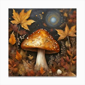 Toadstool In A Dark Wood Canvas Print