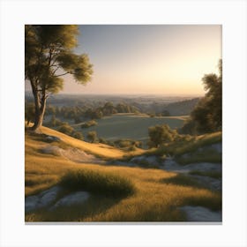 Sunset On A Hill 1 Canvas Print