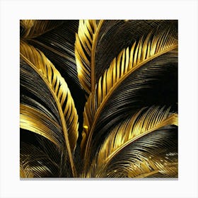 Gold Palm Leaves 1 Canvas Print