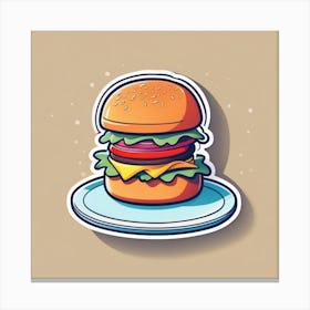 Burger On A Plate 141 Canvas Print