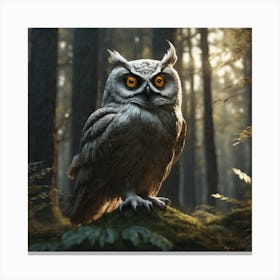 Owl In The Forest 89 Canvas Print