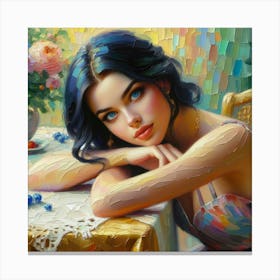 Girl With Blue Eyes 18 Canvas Print