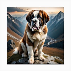 St Bernard Dog 70 Canvas Print