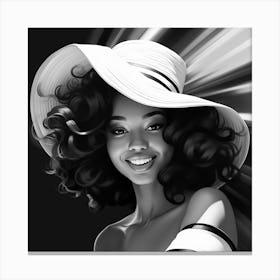 Black Girl In A Hat Canvas Print