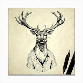 Deer Drawing 7 Canvas Print