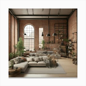 Industrial Living Room Canvas Print
