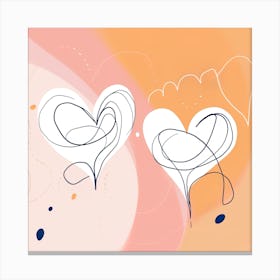 Abstract Love Hearts Canvas Print