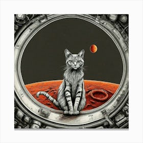 Cat On Mars 2 Canvas Print