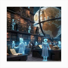 Library Of The Future Canvas Print