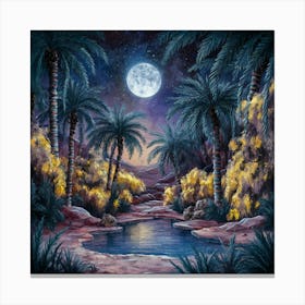 Night In The Palms Canvas Print