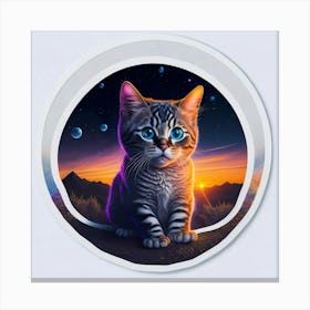 Cat Colored Sky (109) Canvas Print