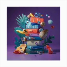 Pile Of Books Canvas Print