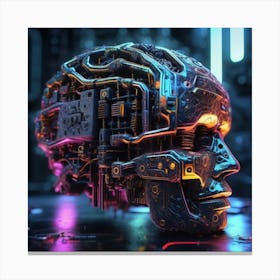 Cyborg Head 40 Canvas Print