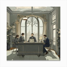 Office Scene Canvas Print