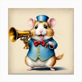 Hamster With A Trumpet Canvas Print