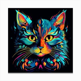 Psychedelic Cat 1 Canvas Print