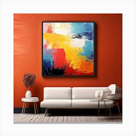 Mock Up Canvas Framed Art Gallery Wall Mounted Textured Print Abstract Landscape Portrait (23) Canvas Print