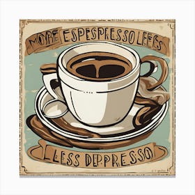 More Espresso Less Depresso Canvas Print