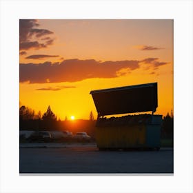 Sunset In A Parking Lot Canvas Print