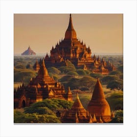 Sunset In Bagan Canvas Print