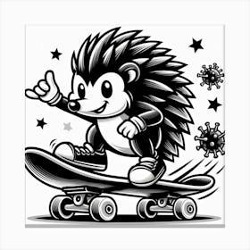 Hedgehog Skateboarder Canvas Print